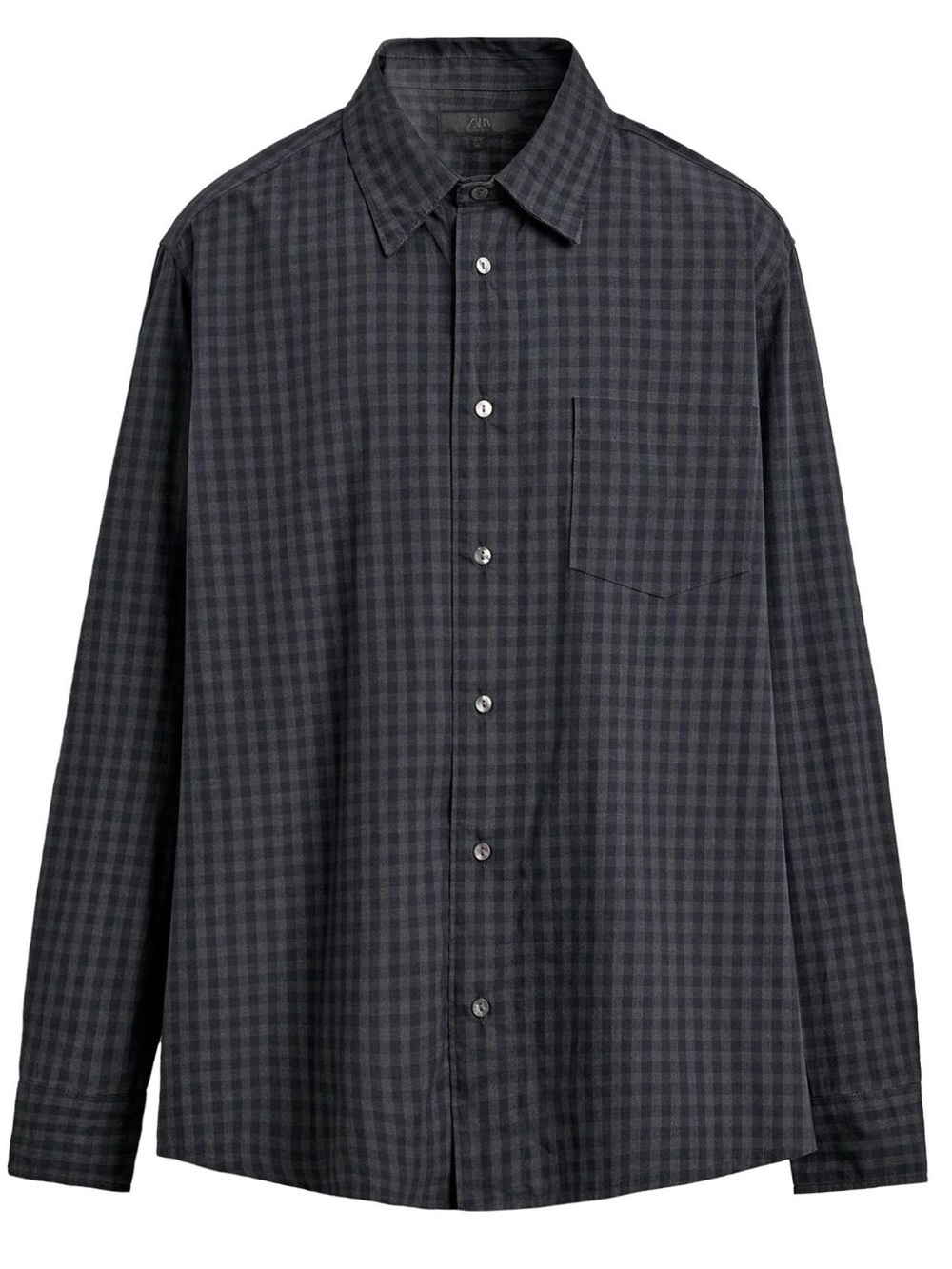 ZARA Men's Relaxed Fit Plaid Shirt Blue/Gray Size L